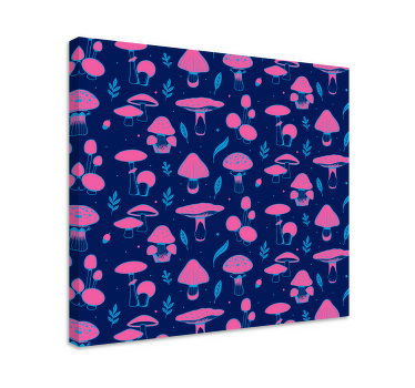 Vibrant purple mushrooms at night canvas prints - TenStickers
