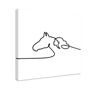 Tableau cheval Contour de cheval et de fille - TenStickers