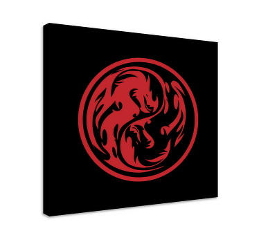 Black and Red Dragon Yin Yang wall prints - TenStickers