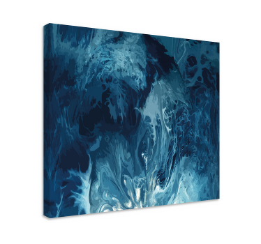 Leinwandbild abstrakt Blaue töne aquarellwellen - TenStickers