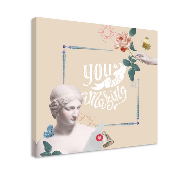 Cuadro frase motivadora Cita motivacional con estatua - TenVinilo