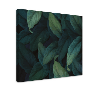 Cuadro plantas Enormes hojas verdes patrón profundo - TenVinilo