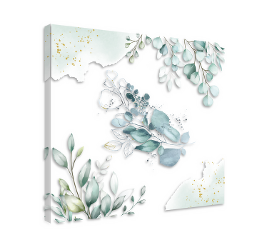 Watercolor overhanging twigs canvas prints - TenStickers
