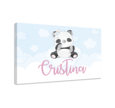 Leinwandbild Süßer Panda  mit Namen - TenStickers