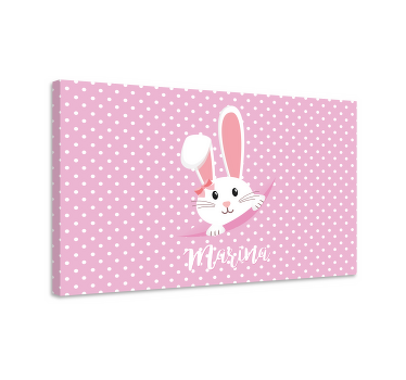 Pintura habitación bebé Lindo conejito para niña con nombre - TenVinilo