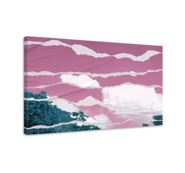 Colouds Over Pink Horizon landscape canvas - TenStickers
