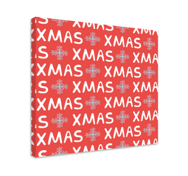 Leinwandbild Weihnachten Weihnachten rotes Muster - TenStickers