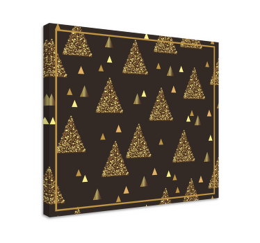 Cuadro de navidad Elegantes arboles de navidad dorados - TenVinilo