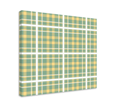 Gul, grøn og hvid gingham lærred - TenStickers