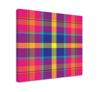 彩色格子图案卧室墙版画 - TenStickers