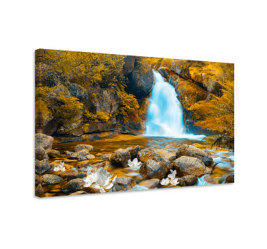 Quadro de paisage Cachoeira de flores e pedras - TenStickers