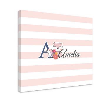 Pintura habitación bebé Ardilla de animales lindos con nombre - TenVinilo