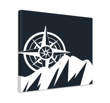 Compass mountain modern canvas - TenStickers