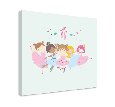 Leinwandbild Kinder Ballettsterne bunte illustration - TenStickers