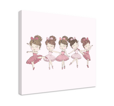 Set of pink ballerinas nursery canvas - TenStickers
