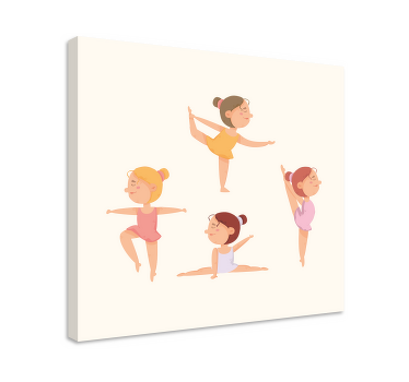 Tableau enfant Ensemble de ballerines s'étirant - TenStickers