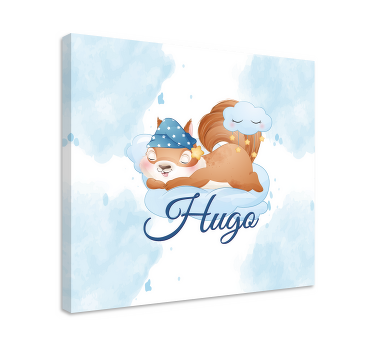 Söpö orava pojalle nimeltä canvas taulu omasta kuvasta - Tenstickers