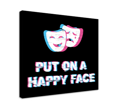 Happy face expression quote canvas - TenStickers