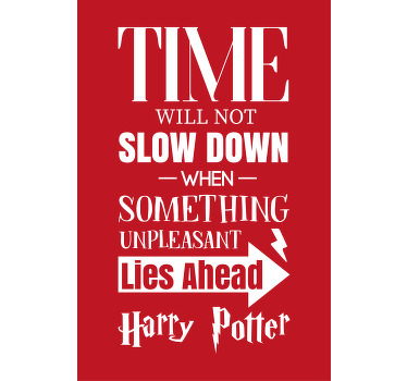 Quote canvas com a ilustração da citação de harry potter equipa, tem um fundo vermelho e o texto é branco. Descontos disponíveis.