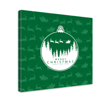 Cuadro de navidad Trineo decorar bola - TenVinilo