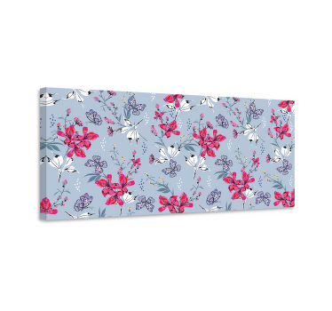 červené kvety s kvetinovým obrazy na stenumotýľov - Tenstickers