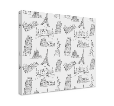 Most famous monuments city canvas prints - TenStickers