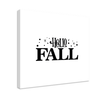 Hello Fall lettering design quote canvas - TenStickers