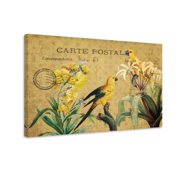 Leinwandbild elegant vintage vogel postkarte - TenStickers