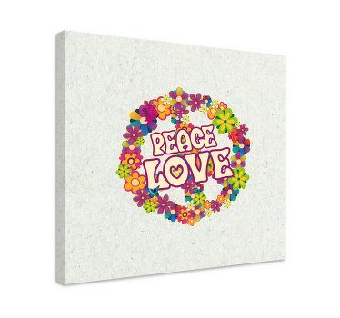 Wandbilder Sprüche blumenkrone mit frieden und liebe - TenStickers