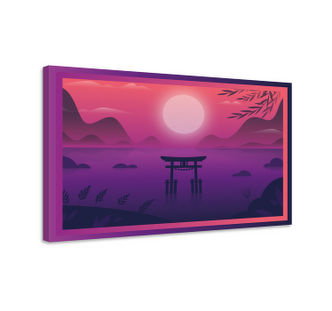 SUNSET TORII GATE oriental canvas wall art - TenStickers