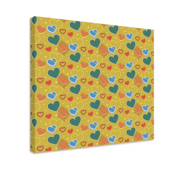 πολύχρωμο καρτούν καρτών μοτίβο ρετρό καμβά - TenStickers