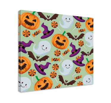 Cornice quadro per ragazzi elementi giocosi di halloween - TenStickers