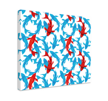 Wandbild Fische Rote fische schwimmen aquarell - TenStickers
