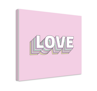 Cuadro para dormitorio Letras de múltiples capas de amor retro - TenVinilo