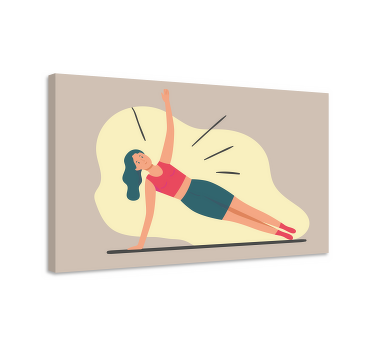 Quadro para lar Mulher fazendo exercício de ilustração - TenStickers