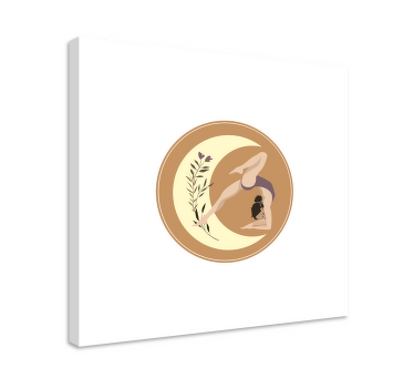 Cuadro casa Ilustración de pose de yoga con luna - TenVinilo