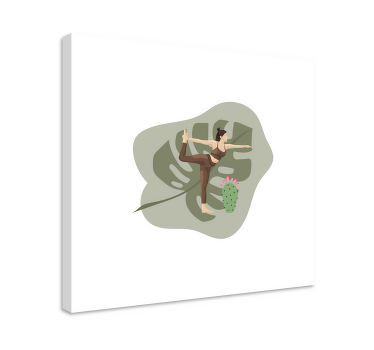 Quadro para lar Mulher esportiva com cacto - TenStickers