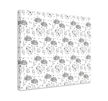 Cuadro nórdico Pollos blancos y negros - TenVinilo