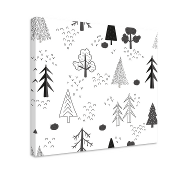 Hvide minimalistiske træer nordiske lærredstryk - TenStickers