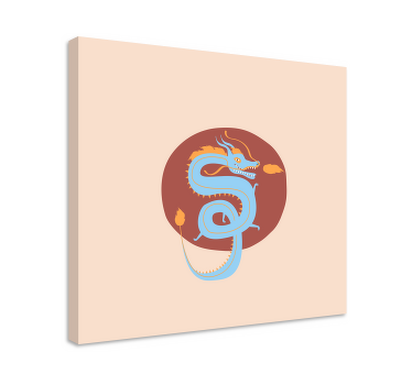 Light blue dragon animal canvas prints - TenStickers