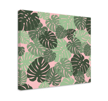 Cuadro plantas Hojas de monstera color rosa - TenVinilo