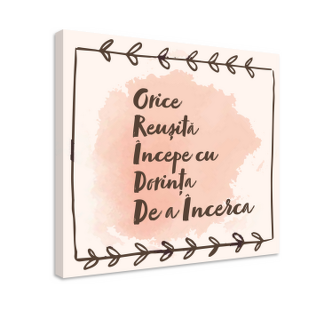 Calea spre succes pânză citată motivațională - TenStickers