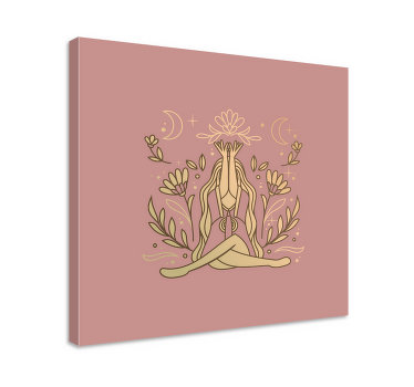Yoga pose with lotus flower canvas art prints - TenStickers