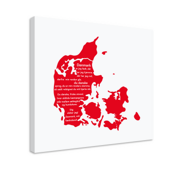 I danmark blev jeg født verdenskort lærred - TenStickers