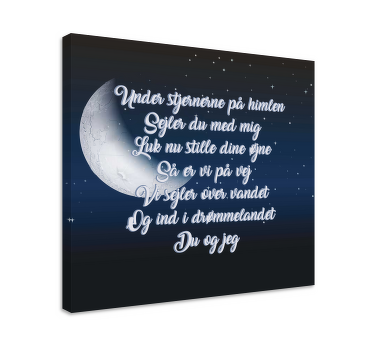 Lyrics- under stjernerne på himlen citat lærred - TenStickers