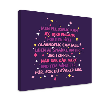 Kan ikke holde en almindelig samtale citat lærred - TenStickers