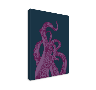 Purple octopus tentacle sea creatures canvas - TenStickers