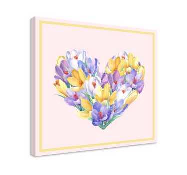 Cuadro de flores Diseño de corazón de flor de azafrán - TenVinilo