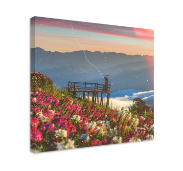 Girl in garden cottagecore landscape canvas - TenStickers