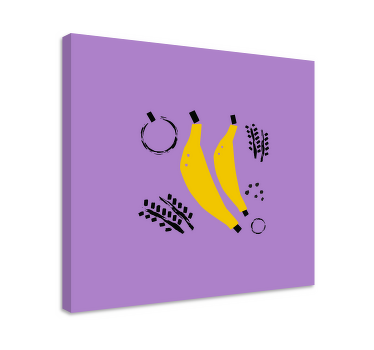 Afrikansk stil lilla banan design frugt lærred - TenStickers